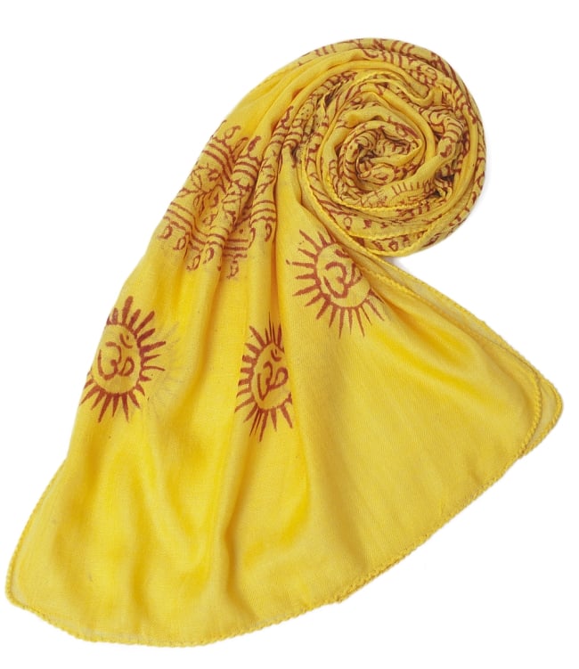 (約180cm×40cm)インド薄ラムナミ(ロング） - イエロー 6 - スカーフなどにぴったりの布地です。