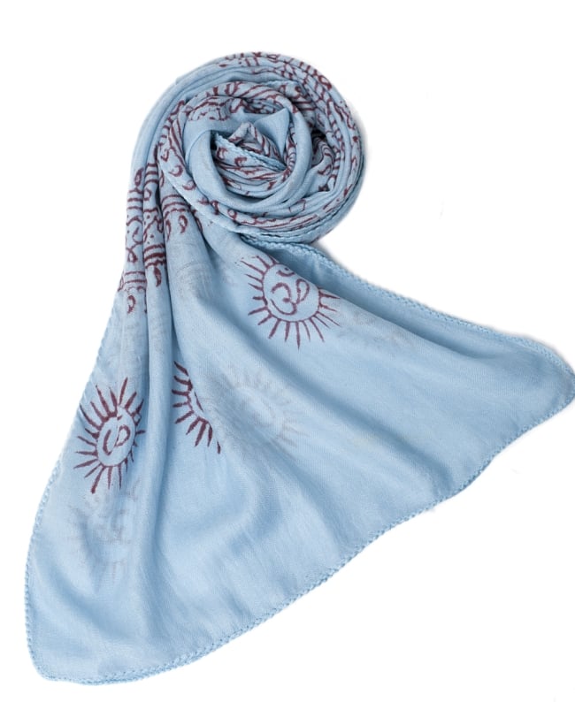 (約180cm×40cm)インド薄ラムナミ(ロング） - 薄水色 6 - スカーフなどにぴったりの布地です。