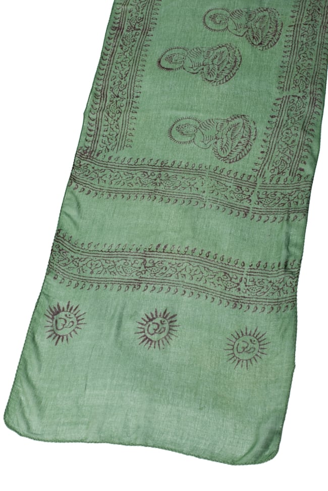 (約180cm×40cm)インド薄ラムナミ(ロング） - 緑 2 - 広げてみた様子です。