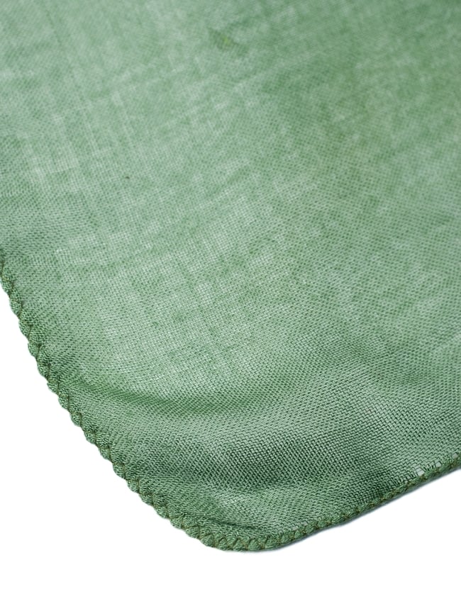 (約180cm×40cm)インド薄ラムナミ(ロング） - 緑 4 - 端っこの様子です。