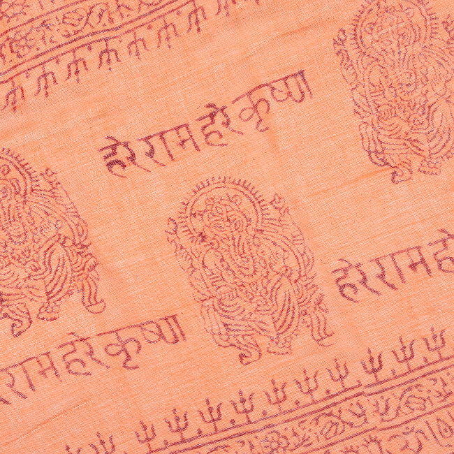 (60cm×130cm)インド ヒンドゥー教の薄ラムナミスカーフ - オレンジ 4 - 中央部分です。