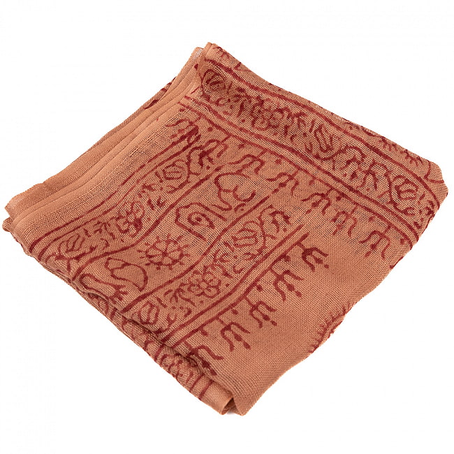 (60cm×130cm)インド ヒンドゥー教の薄ラムナミスカーフ - ベージュ 2 - 使いやすい色合い。