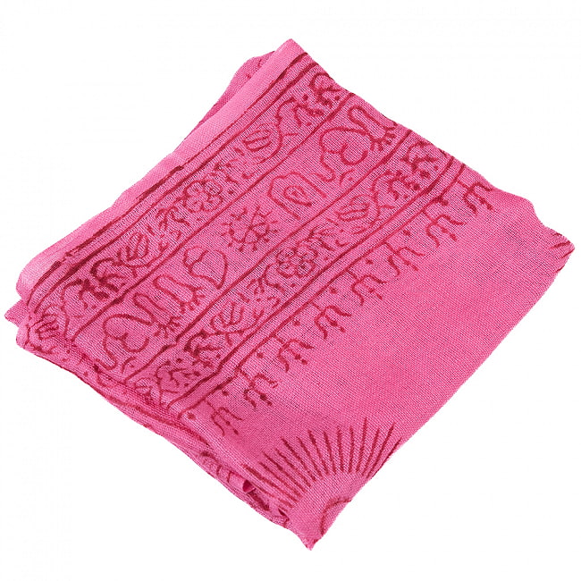 (60cm×130cm)インド ヒンドゥー教の薄ラムナミスカーフ - ピンク 2 - 使いやすい色合い。