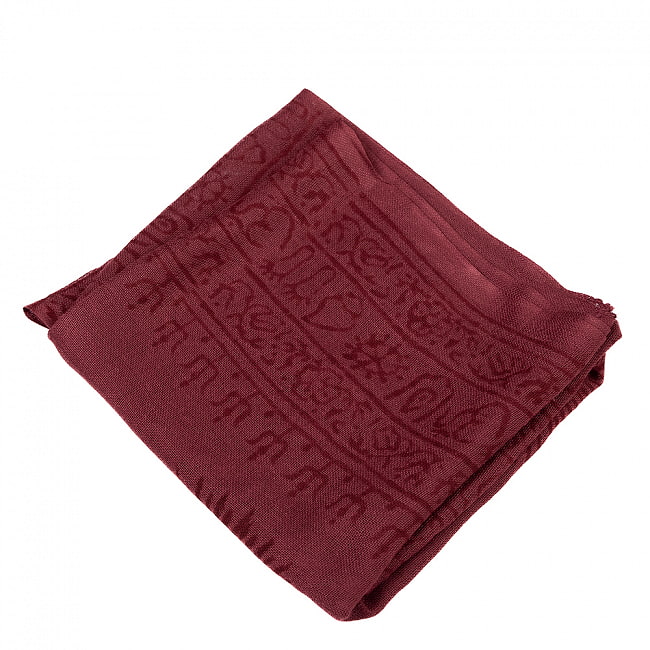 (60cm×130cm)インド ヒンドゥー教の薄ラムナミスカーフ - バーガンディー 2 - 使いやすい色合い。