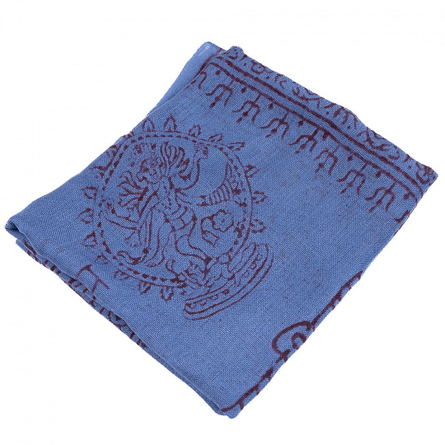 (60cm×130cm)インド ヒンドゥー教の薄ラムナミスカーフ - スモーキーブルー 2 - 使いやすい色合い。