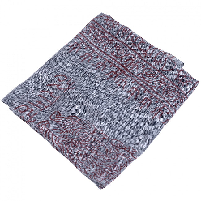 (60cm×130cm)インド ヒンドゥー教の薄ラムナミスカーフ - アイスグレー 2 - 使いやすい色合い。
