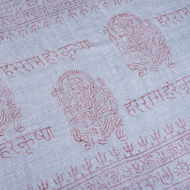 (60cm×130cm)インド ヒンドゥー教の薄ラムナミスカーフ - アイスグレー 4 - 中央部分です。
