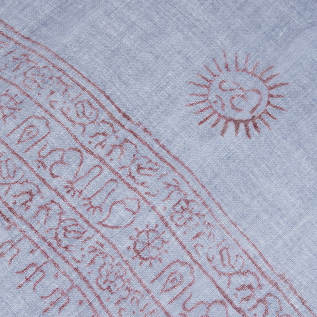 (60cm×130cm)インド ヒンドゥー教の薄ラムナミスカーフ - アイスグレー 5 - 端部分です。