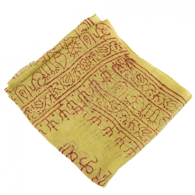 (60cm×130cm)インド ヒンドゥー教の薄ラムナミスカーフ - うぐいす 2 - 使いやすい色合い。