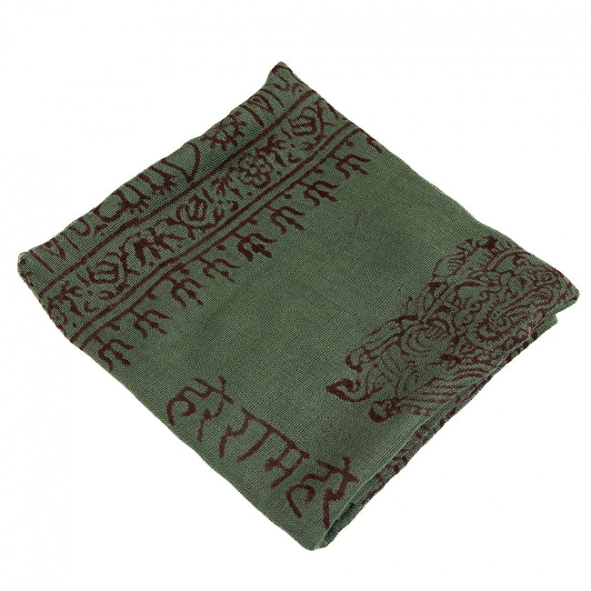 (60cm×130cm)インド ヒンドゥー教の薄ラムナミスカーフ - モスグリーン 2 - 使いやすい色合い。