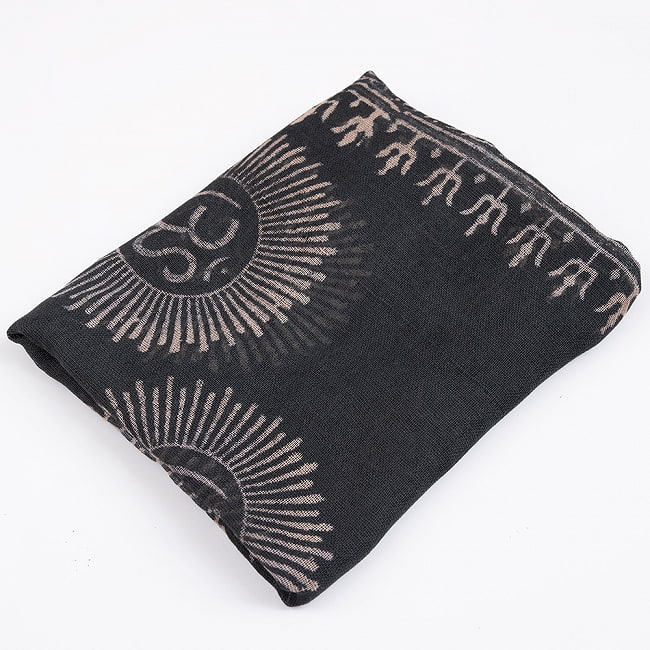 (60cm×130cm)インド ヒンドゥー教の薄ラムナミスカーフ - 黒 2 - 使いやすい色合い。