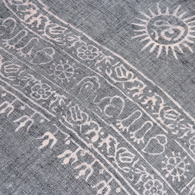 (60cm×130cm)インド ヒンドゥー教の薄ラムナミスカーフ - 黒 5 - 端部分です。