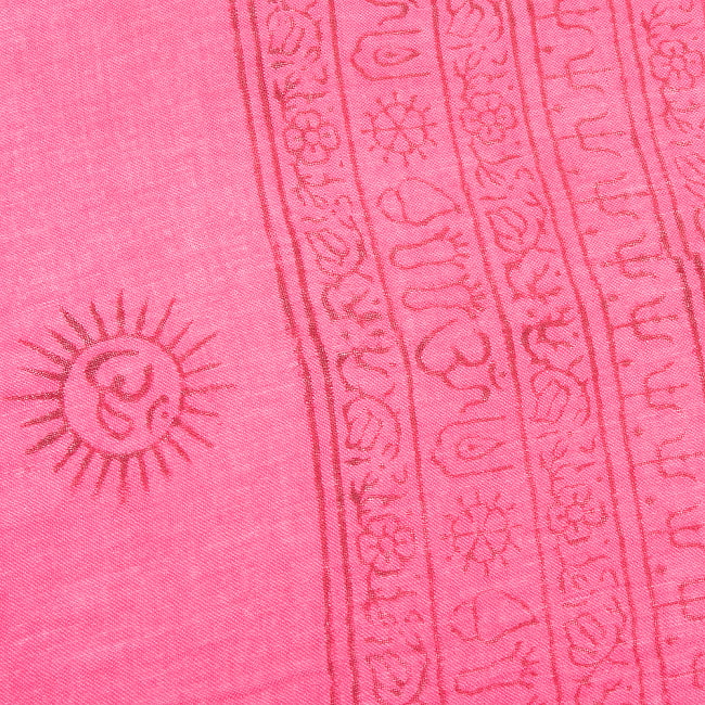 (65cm×170cm)インド ヒンドゥー教の薄ラムナミスカーフ - ピンク 5 - 端部分です。