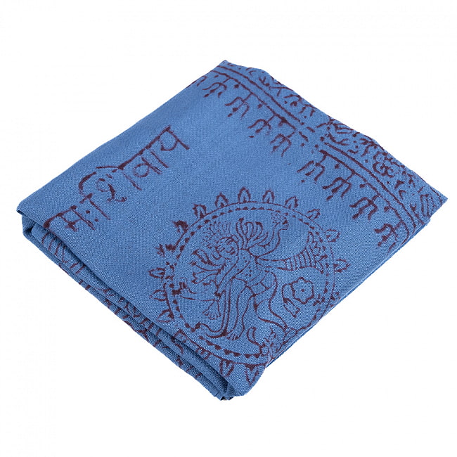 (65cm×170cm)インド ヒンドゥー教の薄ラムナミスカーフ - 青 2 - 使いやすい色合い。