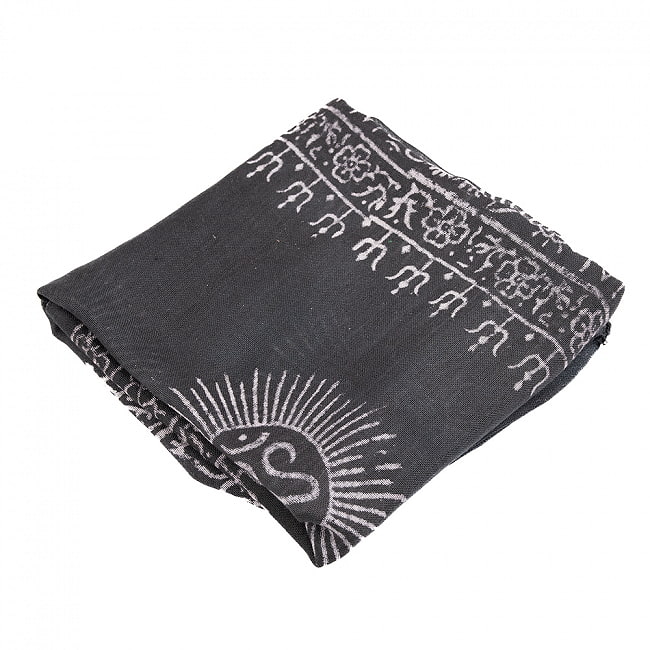 (65cm×170cm)インド ヒンドゥー教の薄ラムナミスカーフ - 黒 2 - 使いやすい色合い。