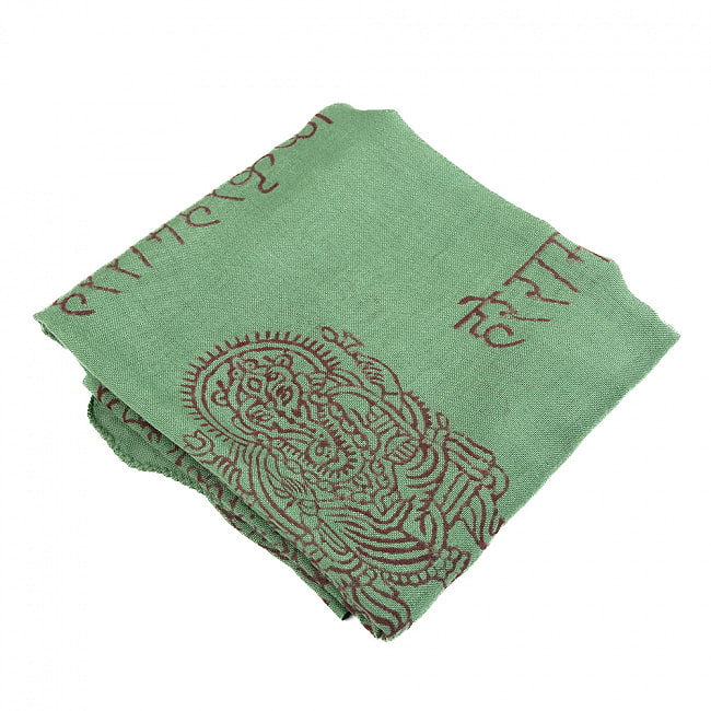 (65cm×170cm)インド ヒンドゥー教の薄ラムナミスカーフ - 緑 2 - 使いやすい色合い。