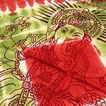 ガネーシャのサイケデリック神様布 - 赤緑系の商品写真