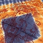ガネーシャのサイケデリック神様布 - 青オレンジ系の商品写真