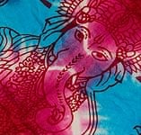 ガネーシャのサイケデリック神様布 - ピンク水色系の商品写真