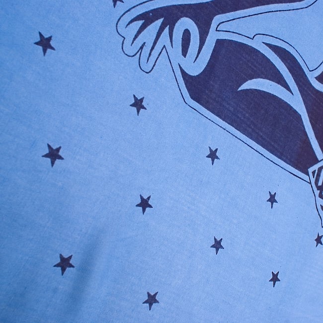 〔205cm*100cm〕チャクラチャートのエスニック布 - ブルー 3 - 周りには星が散りばめられとても素敵な雰囲気です