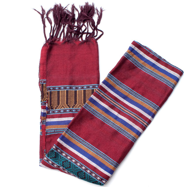 ベトナム ターイ族の伝統手織りスカーフ・デコレーション布 7 - 【選択 - B】は、こちらのような模様になります。