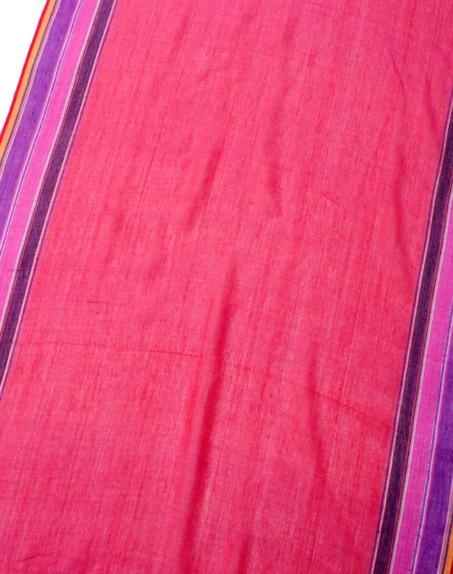 〔170cm×53cm〕ボーダーストール - ピンク×紫×黄色系 3 - シンプルで飽きの来ないデザインです