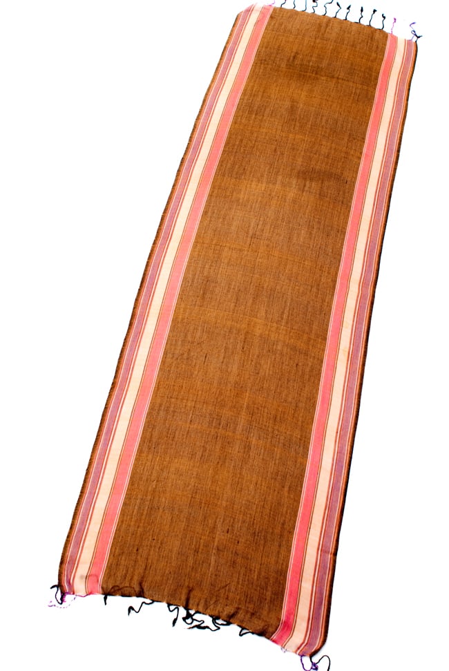 〔170cm×53cm〕ボーダーストール - 黄色×黒×ピンク×白×紫系 2 - 全体写真です