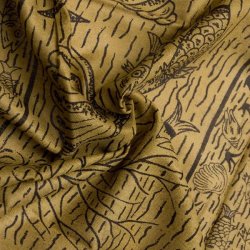 [190cm×100cm]ガンジス川に泳ぐカワイルカ　- 黄土 の商品写真