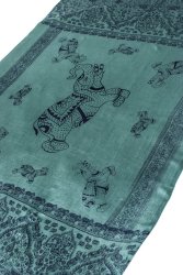 [100cmx200cm]インドの大きなゾウさんルンギー - みどりの商品写真