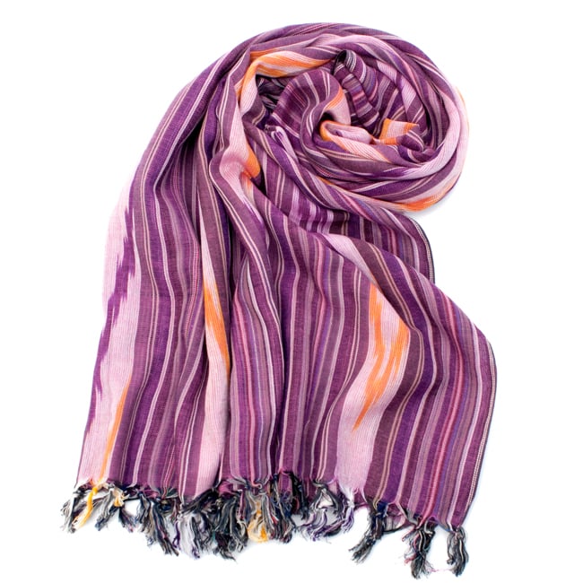 〔170cm×100cm〕ヘビーイカットルンギー - 紫系の写真