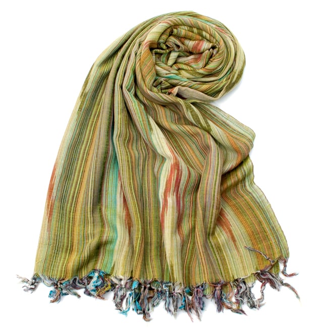 〔170cm×100cm〕ヘビーイカットルンギー - 黄緑系の写真