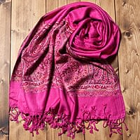 〔200cm×70cm〕インド更紗 伝統チンツ柄ストール - ピンクの商品写真