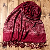〔200cm×70cm〕インド更紗 伝統チンツ柄ストール - 赤の商品写真