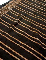 〔185cm*115cm〕インドのコットンバティック 伝統ろうけつ染め布 - 深緑の商品写真