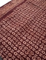 〔185cm*115cm〕インドのコットンバティック 伝統ろうけつ染め布 - 茶色の商品写真