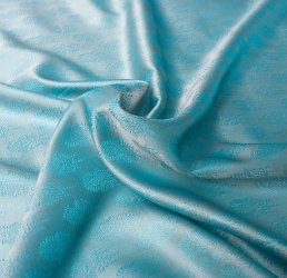 光沢ペイズリー シルク風ファブリック[ターコイズ系]の商品写真