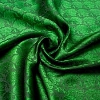 光沢ペイズリー シルク風ファブリック[濃緑系]の商品写真