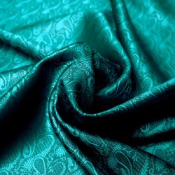 光沢ペイズリー シルク風ファブリック[緑系]の商品写真