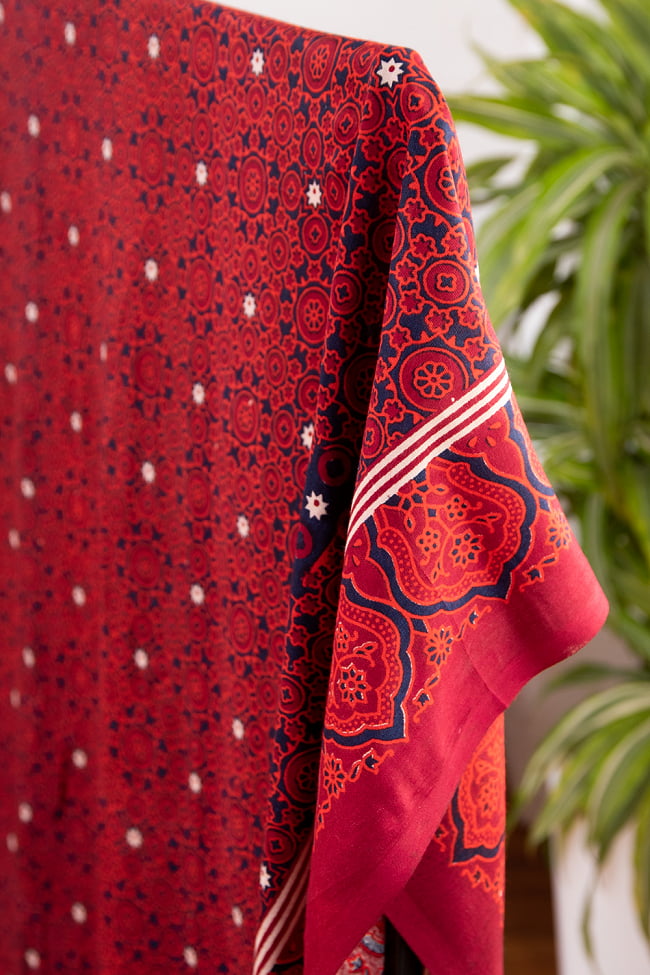 〔180cm*120cm〕インドの伝統柄 更紗模様プリント布 7 - テロンとした柔らかい素材です。