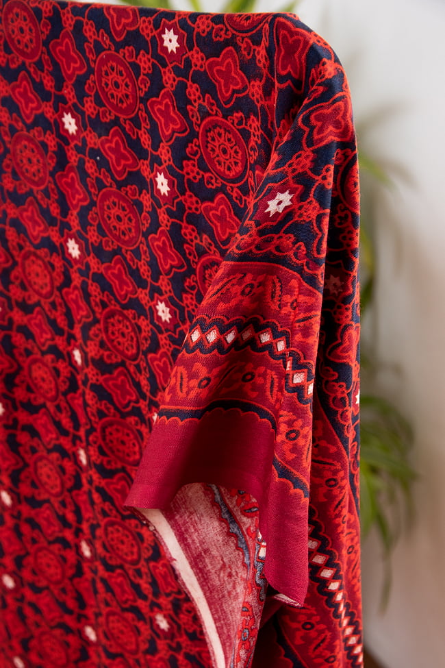 〔180cm*120cm〕インドの伝統柄 更紗模様プリント布 7 - テロンとした柔らかい素材です。