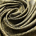 光沢ペイズリースカーフ - 黒色×ゴールドの商品写真