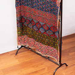 1点もの インドの伝統柄 アジュラックプリント ドゥパッタ ストール【約78cm×210cm】 - サブ3