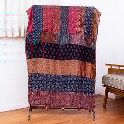 1点もの インドの伝統柄 アジュラックプリント ドゥパッタ ストール【約81cm×214cm】 - サブ2