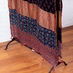 1点もの インドの伝統柄 アジュラックプリント ドゥパッタ ストール【約81cm×214cm】 - サブ3