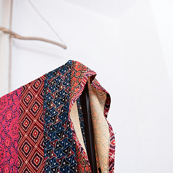 1点もの インドの伝統柄 アジュラックプリント ドゥパッタ ストール【約81cm×214cm】 - サブ4