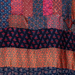 1点もの インドの伝統柄 アジュラックプリント ドゥパッタ ストール【約81cm×214cm】 - サブ5