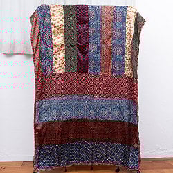 1点もの インドの伝統柄 アジュラックプリント ドゥパッタ ストール【約80cm×218cm】 - サブ2