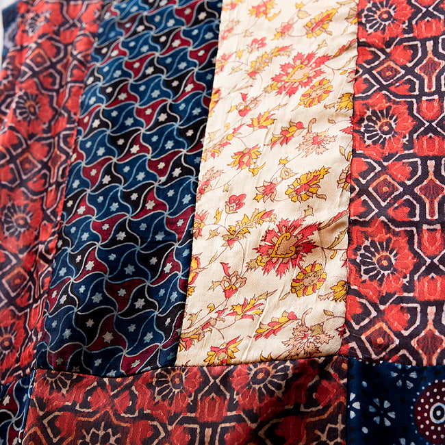 【インド品質】 1点もの インドの伝統柄 アジュラックプリント ドゥパッタ ストール【約76cm×224cm】 13 - 糸つれ、インク飛び、プリントずれ、汚れ、ほつれがあります。ご了承の上お買い求めください