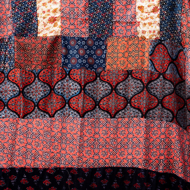 【インド品質】 1点もの インドの伝統柄 アジュラックプリント ドゥパッタ ストール【約76cm×224cm】 5 - 生地は職人が手作業で作り上げています