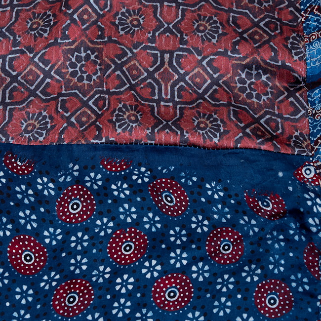【インド品質】 1点もの インドの伝統柄 アジュラックプリント ドゥパッタ ストール【約84cm×220cm】 13 - 大きめの模様ずれがございます